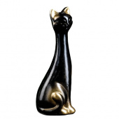 Фигура "Кот" черная в золоте, 7007886