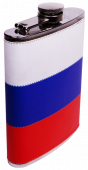 Фляга металл 0.24 л."Российский флаг" арт. 431289