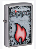 Зажигалка ZIPPO Flame Design с покрытием Street Chrome 49576