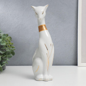 Сувенир "Египетская кошка" белая с золотом 28 см   6976659