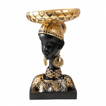 Сувенир  "Африканка в золотом уборе, с серьгами в ушах"  7332470