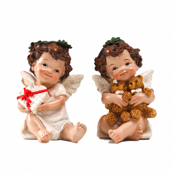 Сувенир  "Ангел-малыш с подарком-сердцем/мишками"   6257084