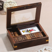 Набор игр в шкатулке (домино, карты, 5 кубиков) 1044707