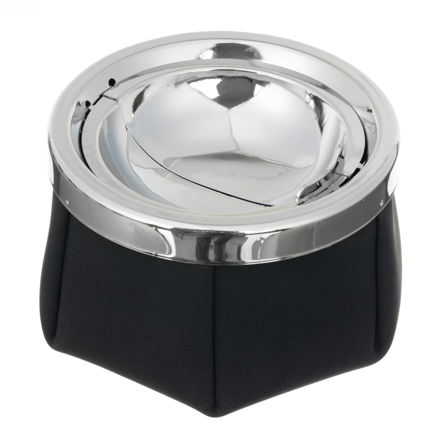 Пепельница S.Quire шестиугольная, сталь, покрытие хром, черная краска, искусств кожа, черная, 110 мм Пепельница S.Quire шестиугольная, сталь, покрытие хром, черная краска, искусств кожа, черная, 110 мм