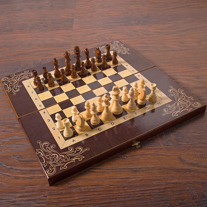 Шахматы "Галант" (доска дерево 50х50 см, фигуры дерево, король h=9.2 см) 3718714