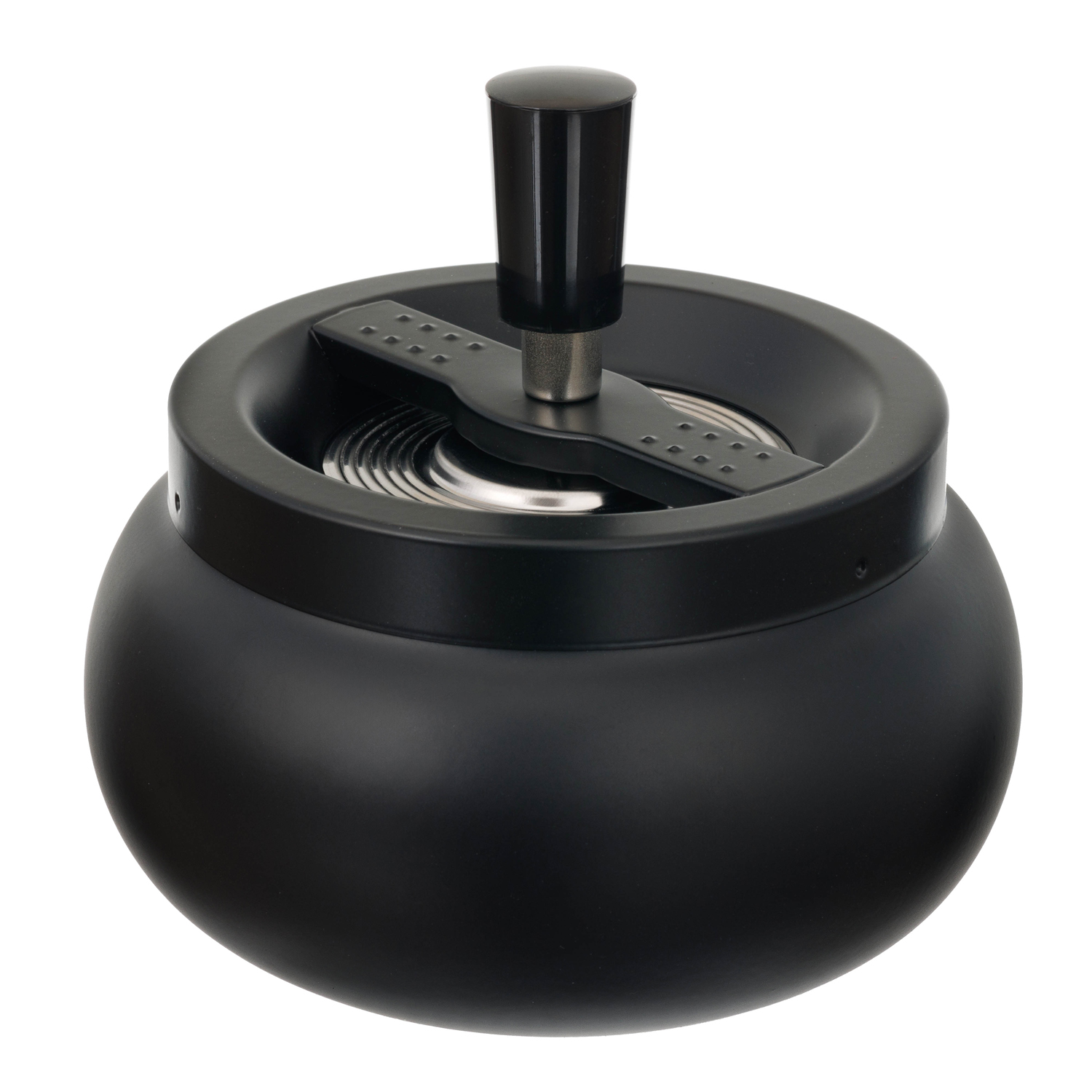 Пепельница S.Quire круглая, сталь, покрытие хром, черная краска, черная, с черной ручкой, 130 мм Пепельница S.Quire круглая, сталь, покрытие хром, черная краска, черная, с черной ручкой, 130 мм