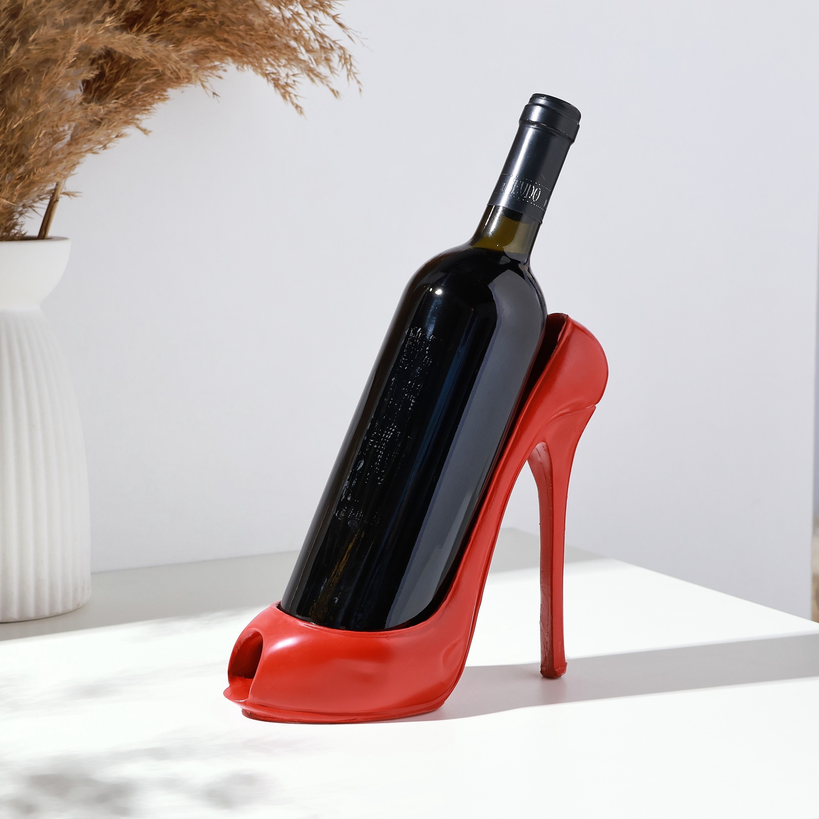 Подставка под бутылку "Туфля" красная, 7492788