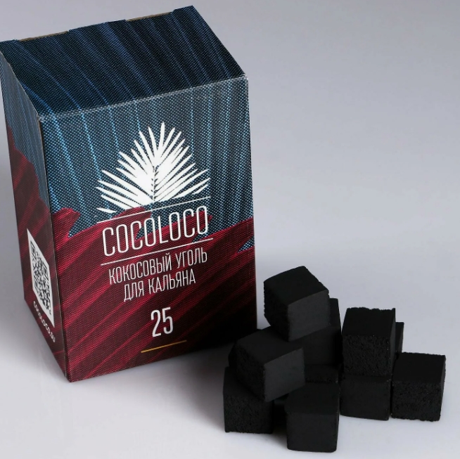 Уголь для кальяна Cocobank 72 куб 25 мм