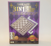 Набор игр 3 в 1(нарды,шашки,домино) ST014