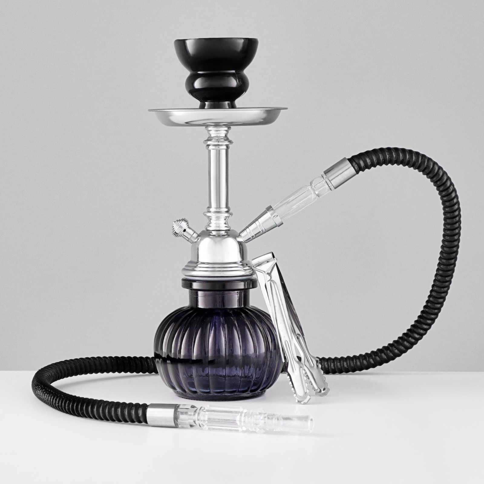 Кальян в сборе для курения комплект "Бостон", 25 см, черный 9448310