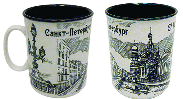 Кружка фарфор "обжиг графика Спас-на-Крови/ фонари" [М-8]