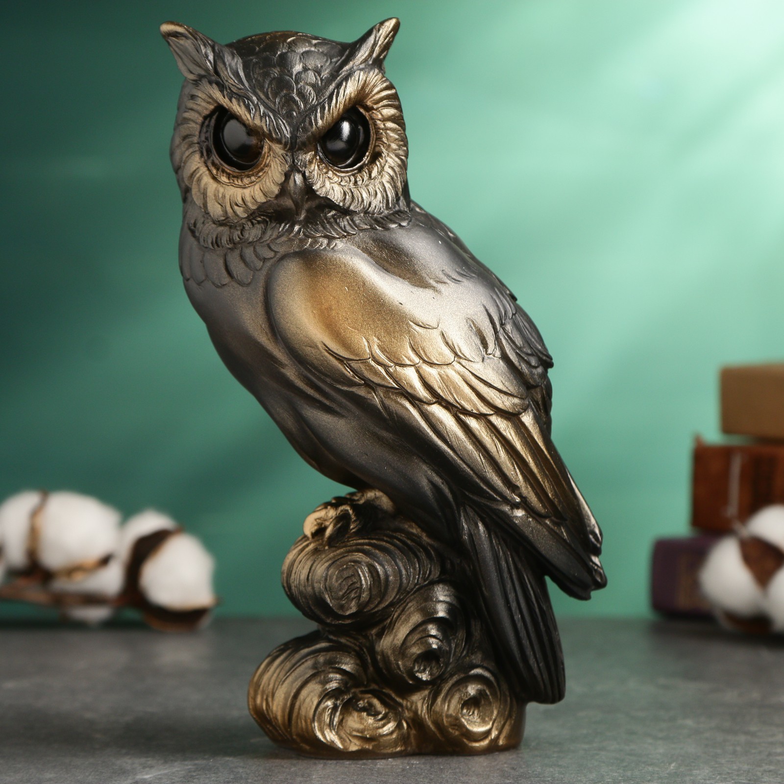 Фигура "Сова" бронза 10х22х8см 1330640 Фигура "Сова" бронза 10х22х8см 1330640