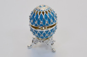 Яйцо пасх  " Сетка малая со стразами" цв. голубой арт. HE0105-7