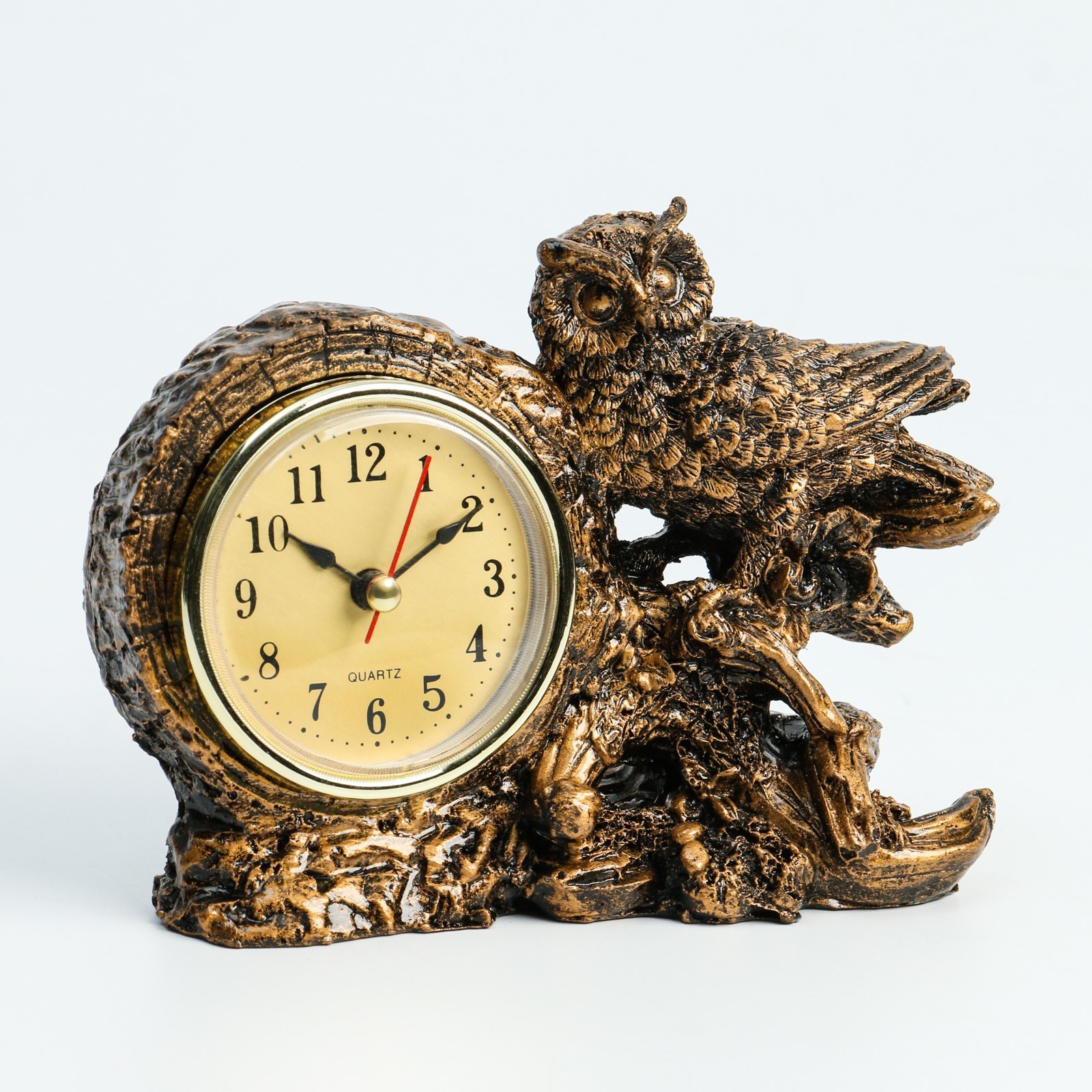 Часы настольные "Каминные. Умный филин" 14х6,5х11,5см д-6см 5180711