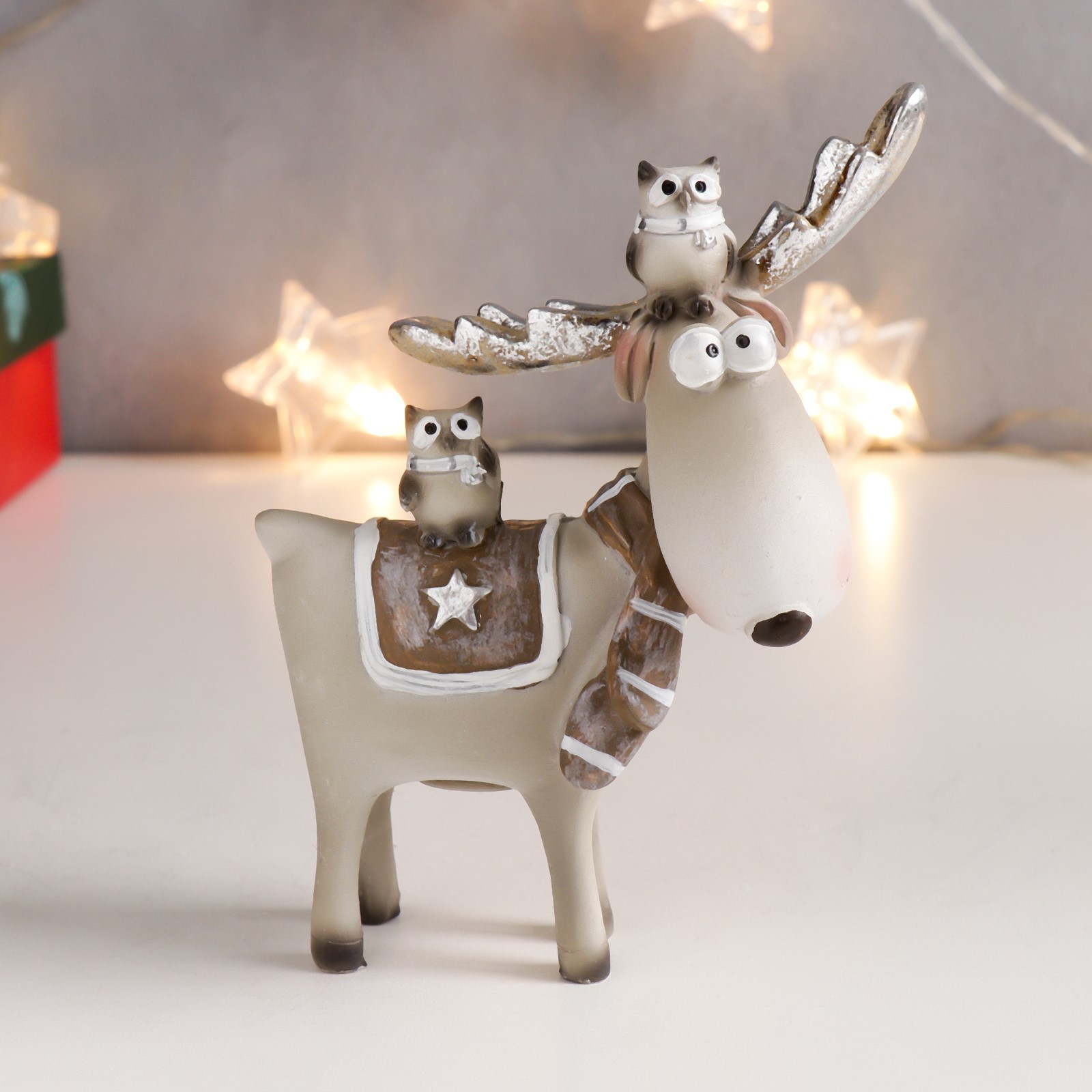 Сувенир полистоун "Пучеглазый лосик с филинами"МИКС 14х10,5х4 см 7567885 пр-во Китай Сувенир полистоун "Пучеглазый лосик с филинами"МИКС 14х10,5х4 см 7567885 пр-во Китай