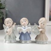 Сувенир керамика "Ангелы" набор 3 шт 485344