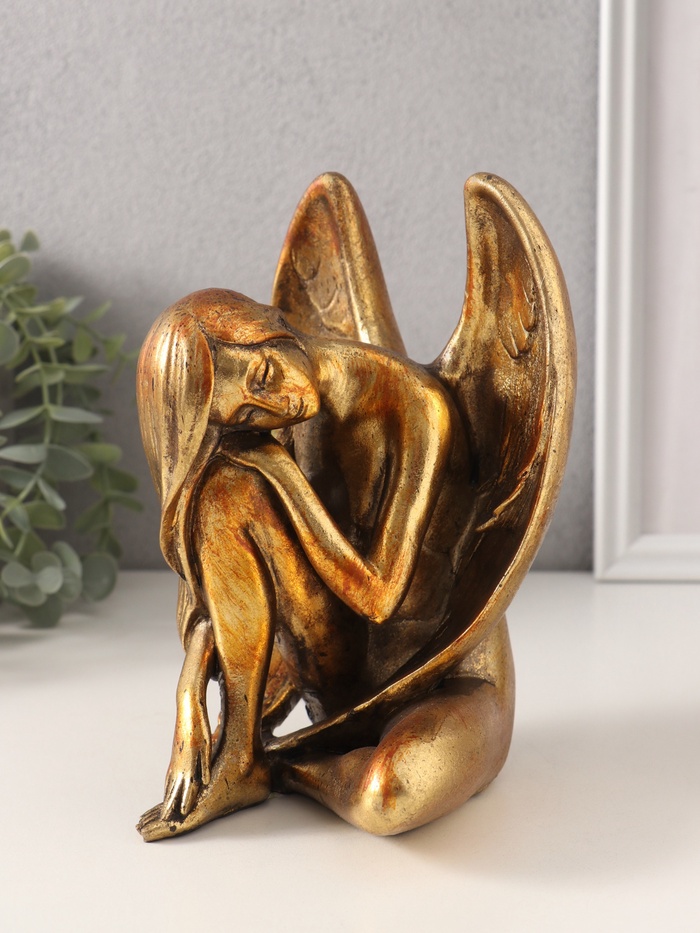 Сувенир "Девушка-ангел" под бронзу 13х12х18 см 10323313