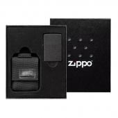 Набор ZIPPO: зажигалка Black Crackle® и чёрный нейлоновый чехол 49402
