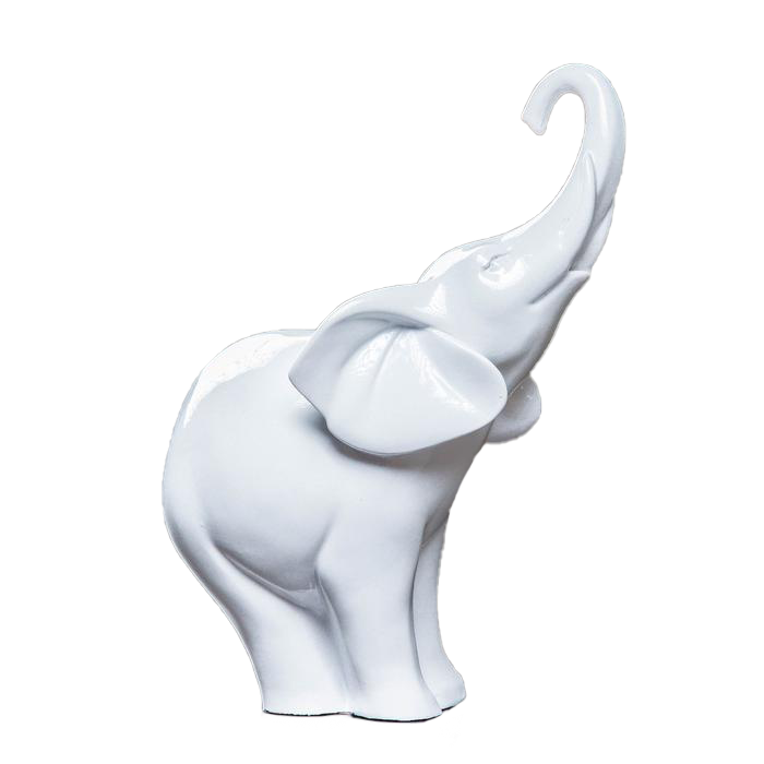 Фигура "Слон" белый глянец 15х8х18см   3928131