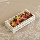 Шкатулка - купюрница «Розы», белая, лаковая миниатюра 3696412