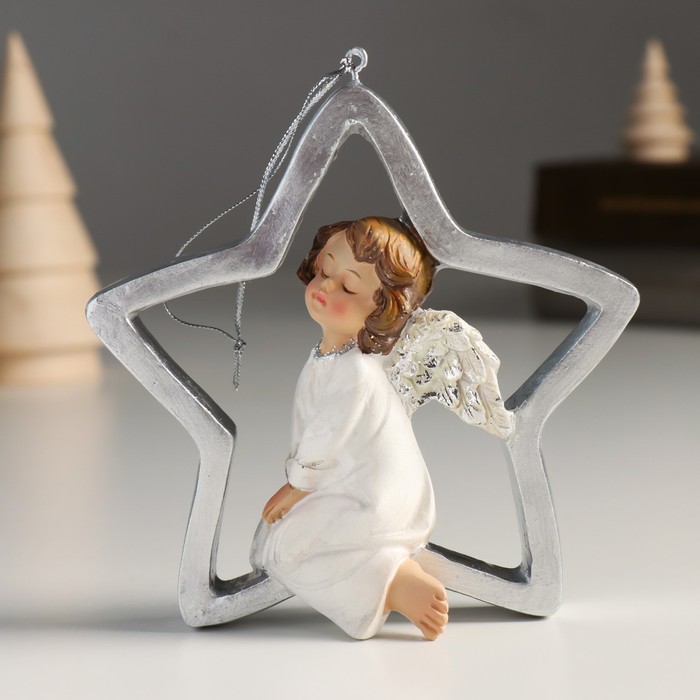 Сувенир полистоун подвеска "Ангелочек на звёздочке"9491526 пр-во Китай Сувенир полистоун подвеска "Ангелочек на звёздочке"9491526 пр-во Китай