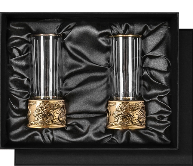 Набор стопок патрон"Дракон" 2шт в черной подар.упак. 13000461 Набор стопок патрон"Дракон" 2шт в черной подар.упак. 13000461