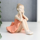 Сувенир керамика "Задумчивая маленькая балерина в коралловом наряде" 5078030