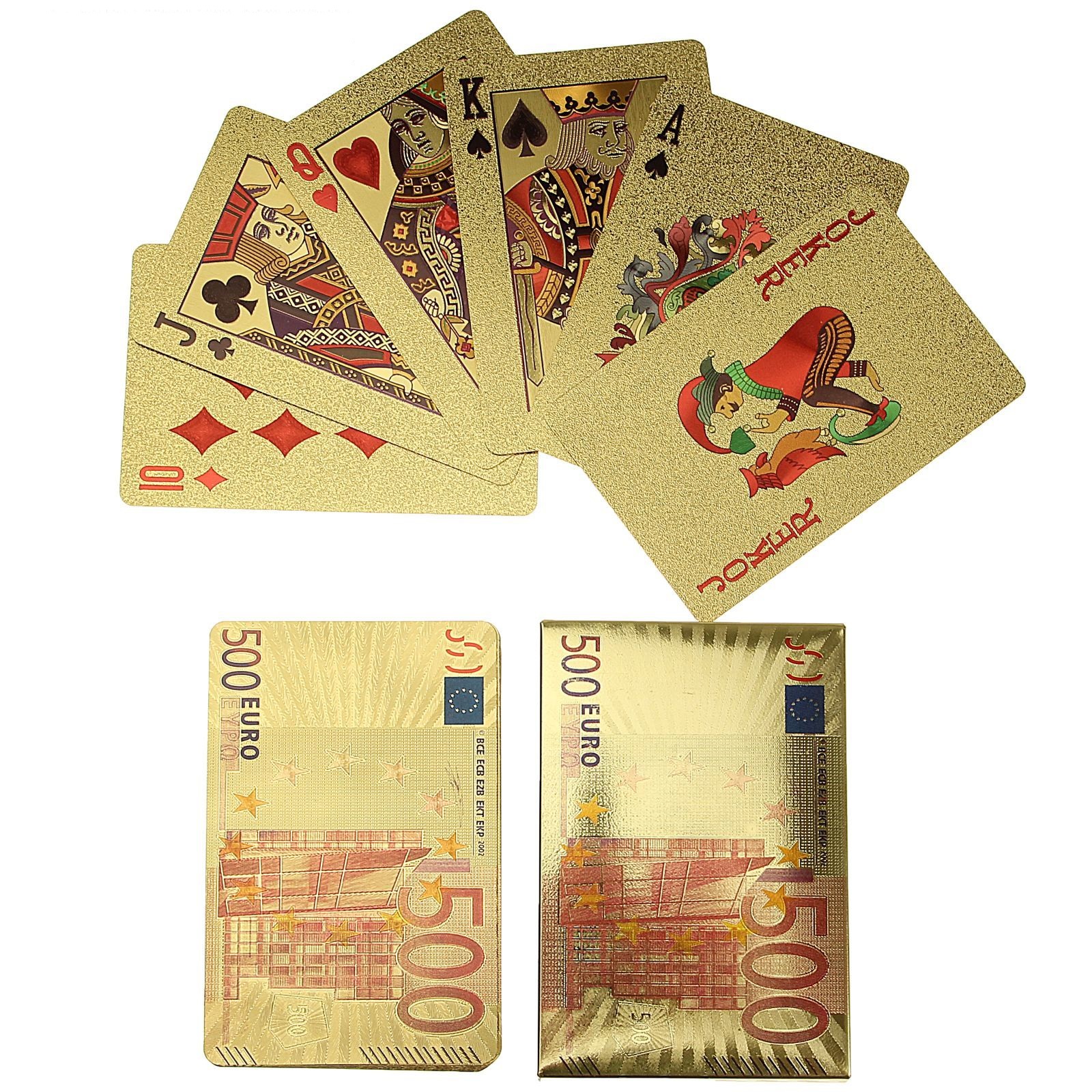 Карты игральные пластиковые "500 евро" 54 л цветные арт. 1737945
