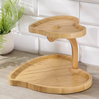 Менажница «Сердце», 2 яруса, 29×19,5 см. 7183586