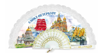 Веер тканевый Санкт-Петербург fan6
