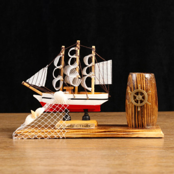 Корабль сувенирный на подставке, с карандашницей 22*7*15см 5285418