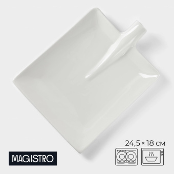 Блюдо Magistro «Лопатка», фарфоровое, белый, 24,5×18см. 4177916
