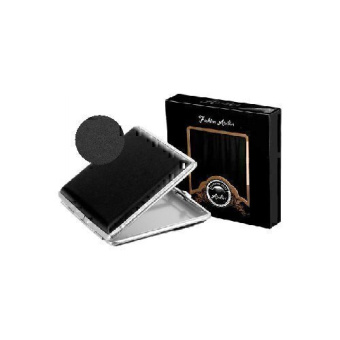 Портсигар Атрибут на 20 сигарет, металл+кожа, матовый, чёрный 0620RB1EG