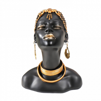 Сувенир полистоун бюст "Девушка из африканского племени"  23х10х18,5 см  7332468