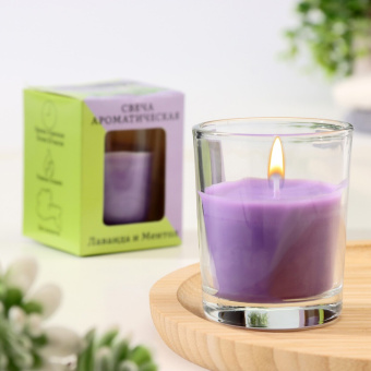 Свеча ароматическая в стекле 5х6см, лаванда 3664979