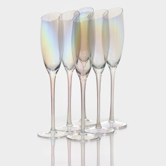 Набор бокалов для шампанского "Иллюзия" 180 мл, 6 шт,перламутр 6073437