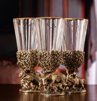 Лафитник с кольцом "Медведт, Кабан, Лось" 3 персоны 300893