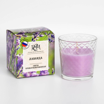 Свеча ароматическая в стакане "Лаванда" упак. 5502940 Свеча ароматическая в стакане "Лаванда" упак. 5502940