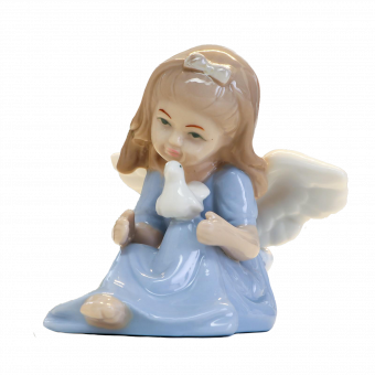 Сувенир "Ангел-девочка в платье с голубкой в руках" 8х9х9,5 см  2588107