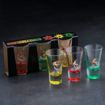 Стопки "Непробиваемые. Лакмикс", 3 шт., с пулей 7795411 Стопки "Непробиваемые. Лакмикс", 3 шт., с пулей 7795411