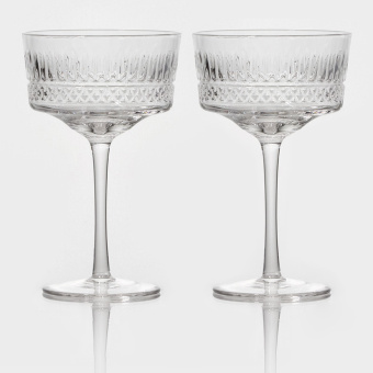 Набор бокалов для шампанского стеклянный Magistro «Элизиум», 250 мл, 10,2×16,5 см, 2 шт