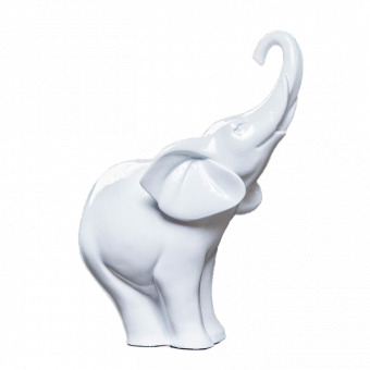 Фигура "Слон" белый глянец 15х8х18см   3928131