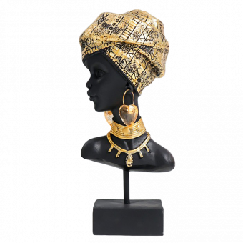 Сувенир полистоун бюст "Африканка в золотом платке" 23,5х10х7 см   9149555