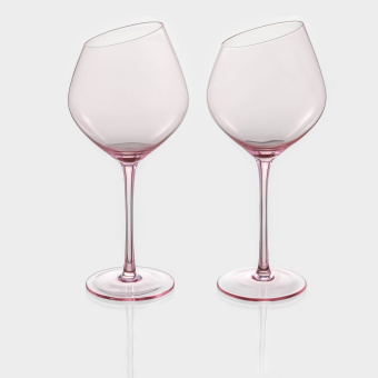 Набор бокалов для вина "Иллюзия" 550 мл, 2 шт, розовый 7520397