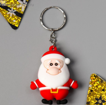 Брелок резина "Дед Мороз" 4,8х4,3х1,5 см   5037724