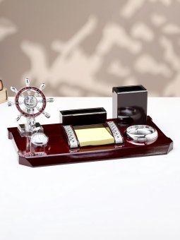 Набор настольный 6в1 с визитницей, красное дерево 5113946